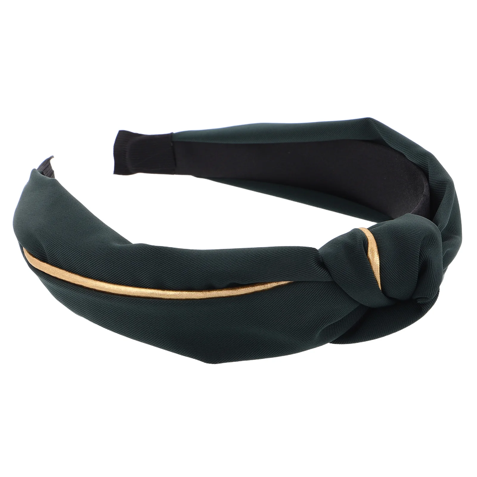 

Wide Brim Women Gold Edge Color Contrast Non Slip Headbands For Women Trendy Elastic Hairstyle Tool Trendy Winter Band