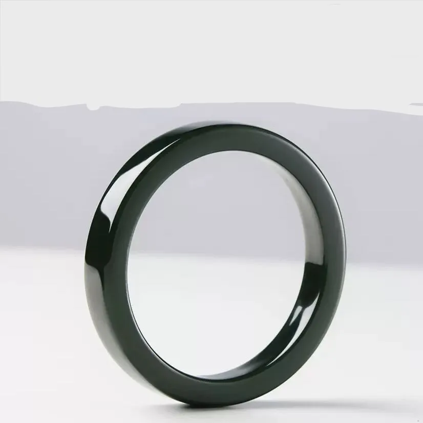 

New Natural Hetian Qing-Jade Jade Bracelet Exquisite Qingyu Jade Square Bracelet Thin Handring Bangle Fine Jewellry