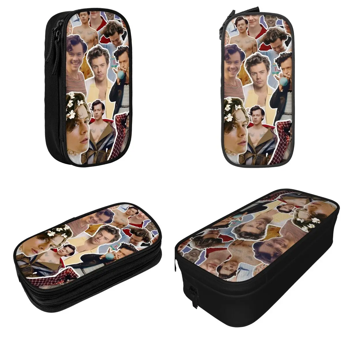 Creative Harrys Styles Singer Pencil Case Pencilcases Pen Box for Student Large Storage Bag Office Zipper Stationery