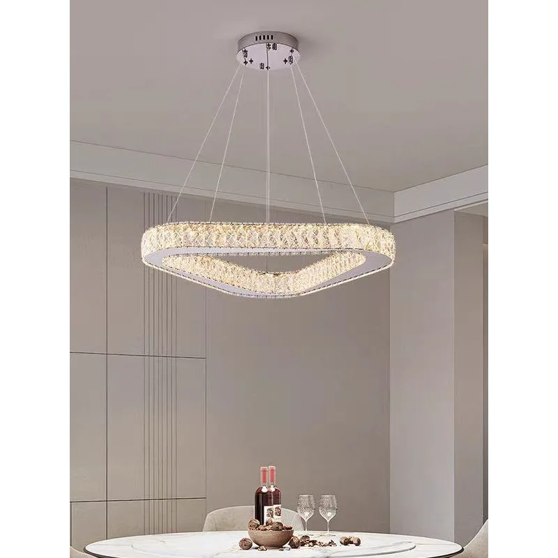 Chandelier, crystal lamp New high-end dining room restaurant lamp Triangle lamp