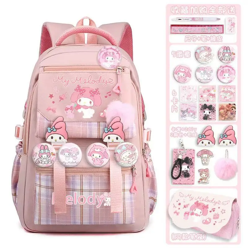 Sanrio Cinnamon Roll Cute plecak chroniący kręgosłup, chłopcy i dziewczęta szkoły podstawowej, plecak Lazette wodoodporna torba, urocza