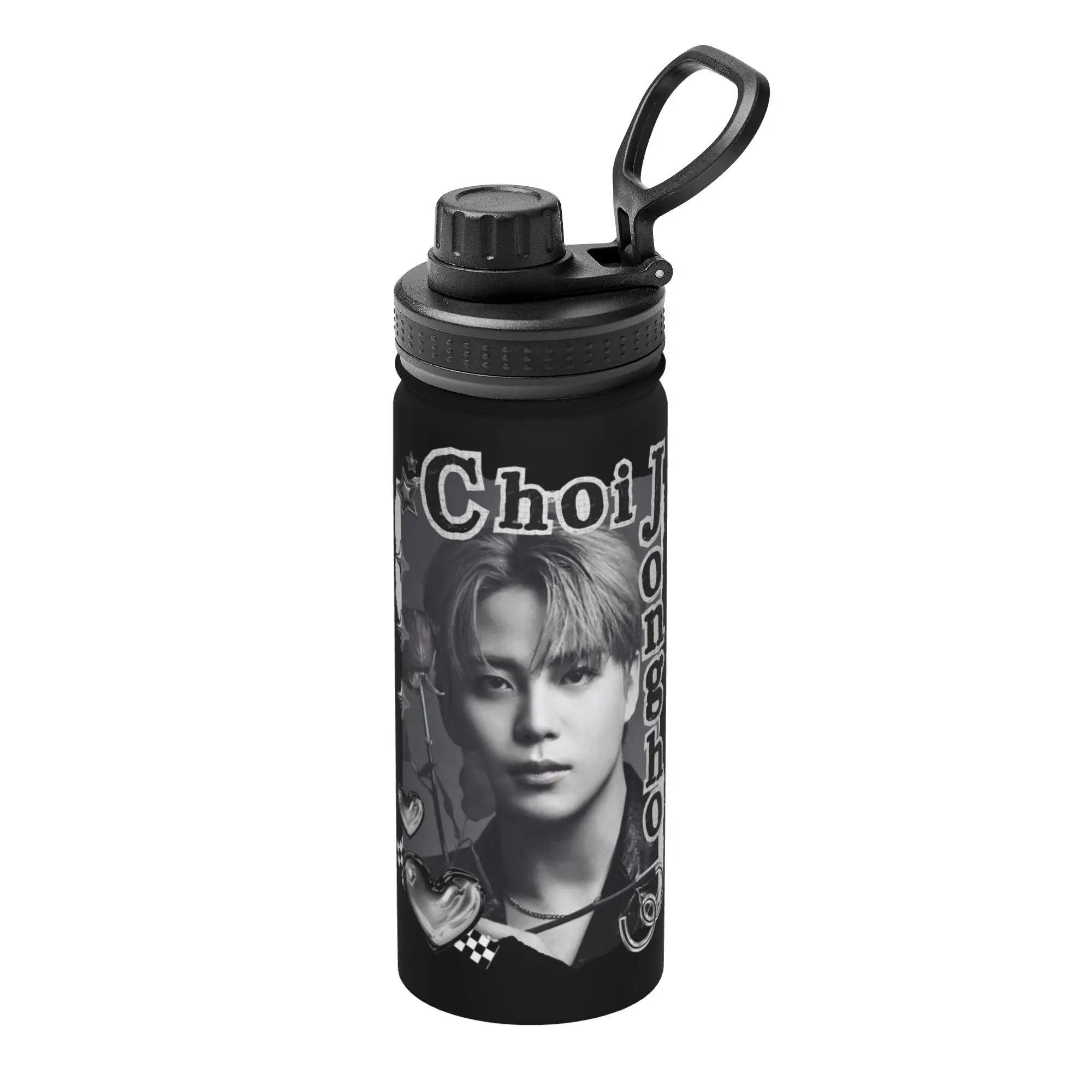 Kpop Boy Group A-Ateez Jongho 18OZ Sports Insulated Kettle  Coffee Cups Vacuum Flask Outdoor Mugs Hot Cold Drink
