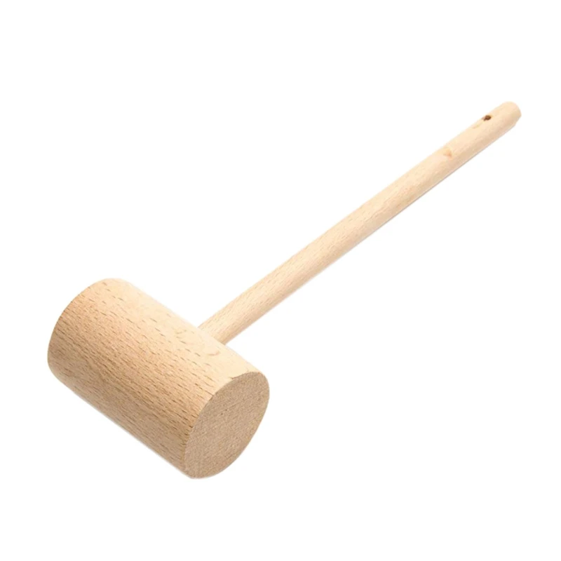 1Pc Beech Wood Crab Mallet with Handle Creative Multi-Use Wooden Lobster Mallet Food Meat Hammer Seafood Tool for Home Kitchen