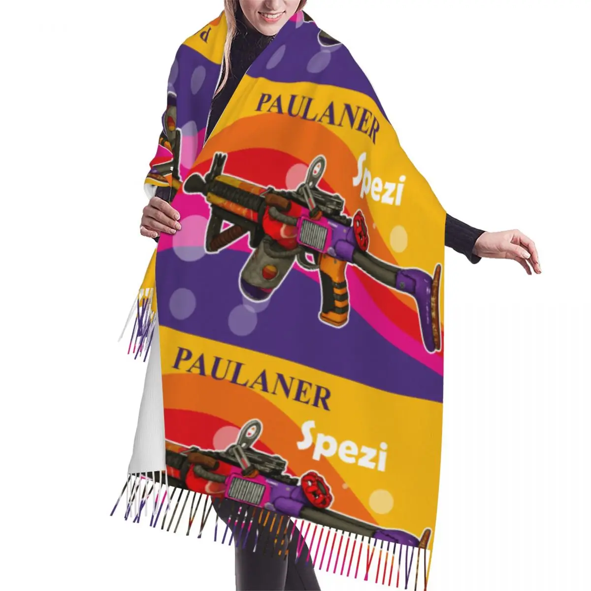 

Custom P-paulaners Spezi Love Tassel Scarf Women Soft Drink Lover Shawls Wraps Lady Winter Scarves
