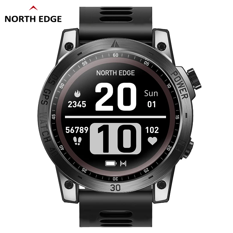 NORTH EDGE GPS Watches Men Sport Smart Watch HD AMOLED Display Waterproof 50M ATM Altimeter Barometer Compass Smartwatch for Men