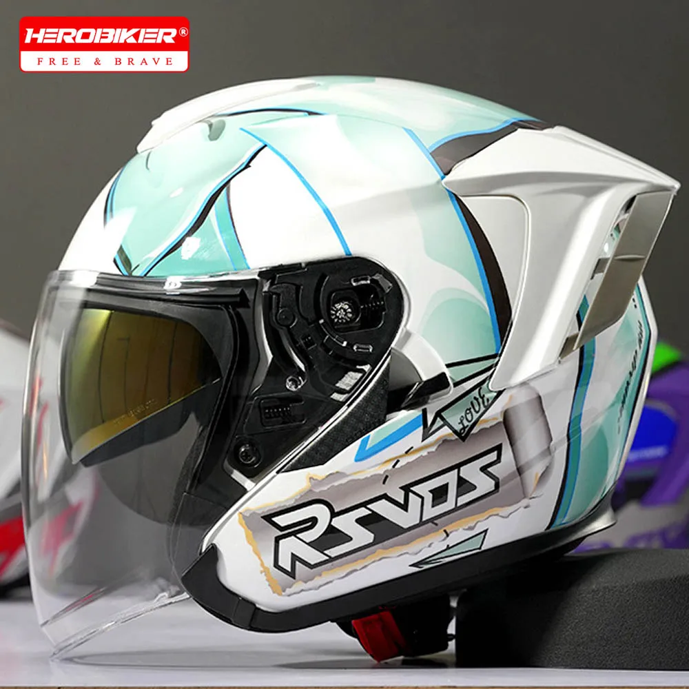 Motorcycle  3/4 Helmet Four Season Motocross Helmet Three-quarters Universal Motorcycle Helmet Casco Moto For Men and Women