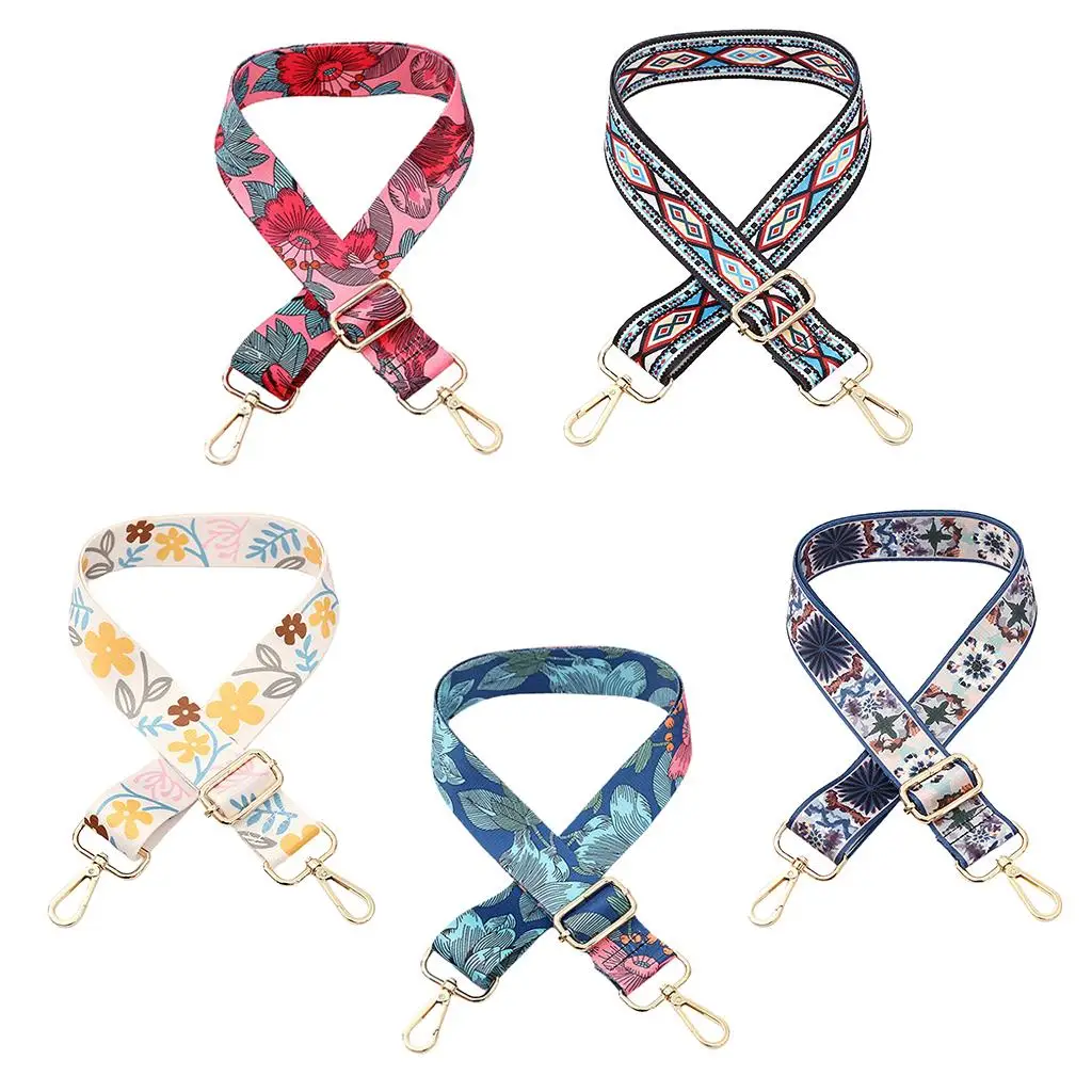 استبدال حزام المحفظة حقيبة الكتف Crossbody حزام الغيتار نمط متعدد الألوان قماش قابل للتعديل حقيبة يد كمبيوتر محمول مع أبازيم #4