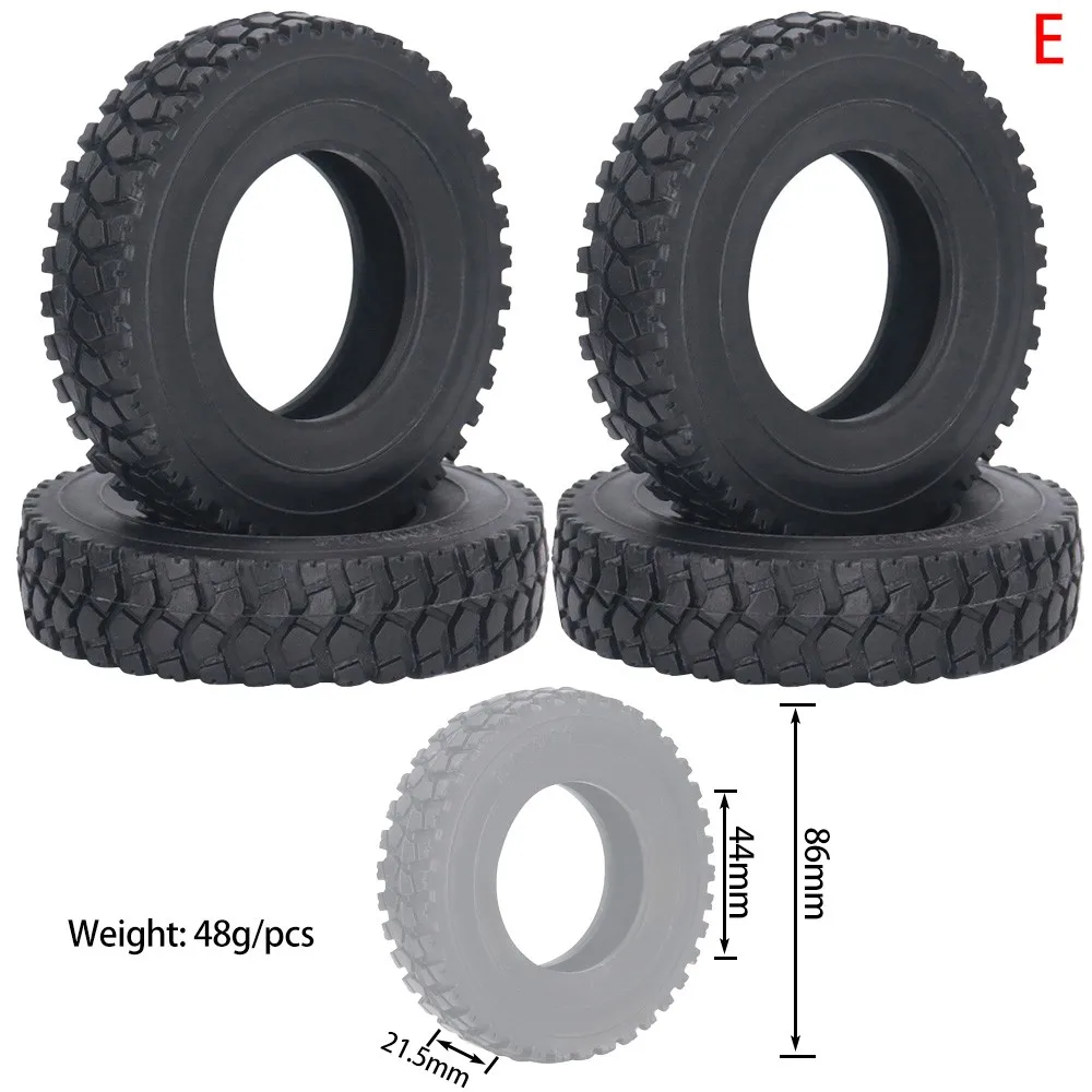 4PCS 1/14 Trailer Rubber Tires Wide/Narrow Gravel Tire Road Tyre Wheel for 1:14 RC Tamiya Mud Head Cargo Truck DIY Parts