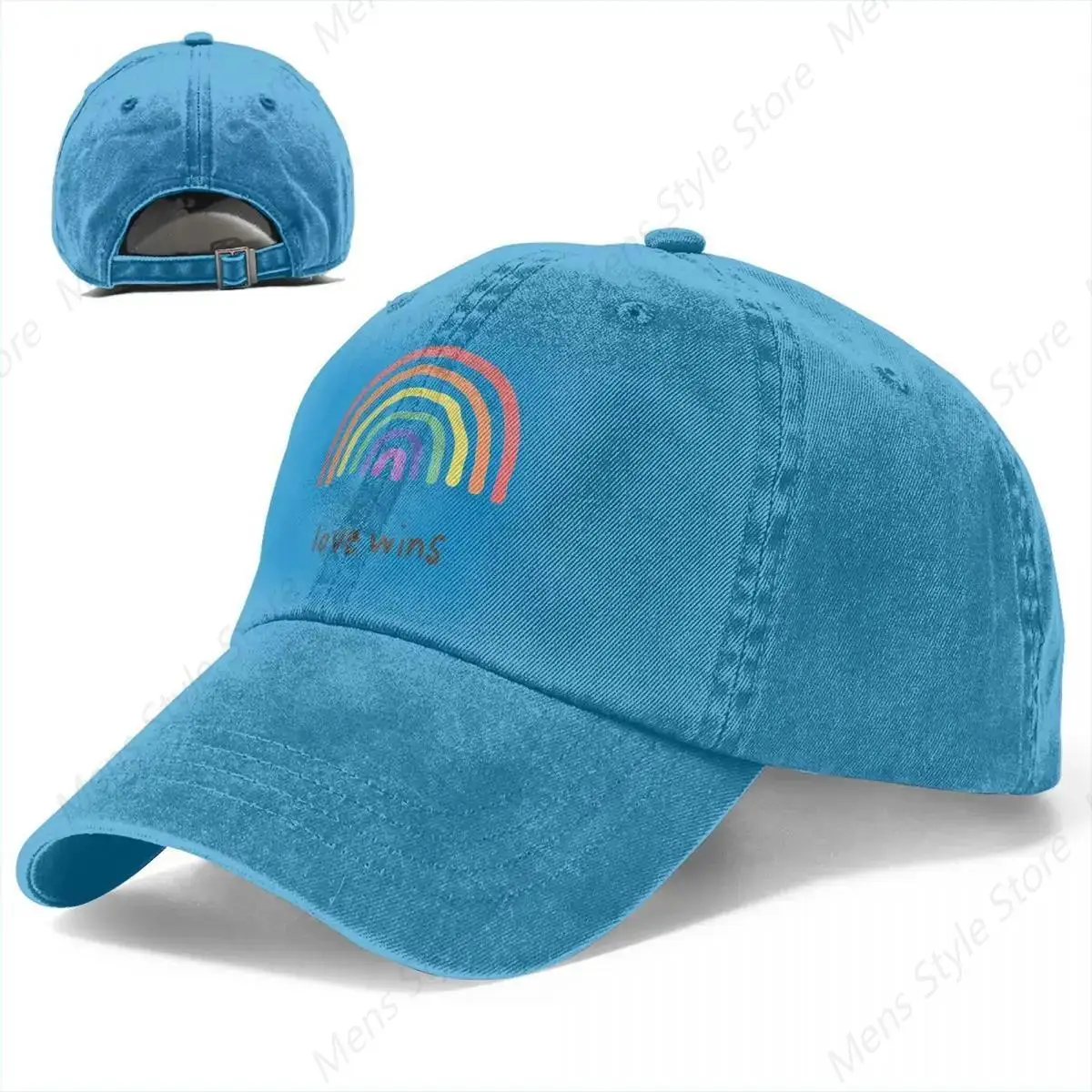 LGBTQA Pride Love Wins Baseball Cap Distressed Washed Sun Cap LGBT Pride Gay Legalize Gay Rainbow Outdoor Activities Caps Hat