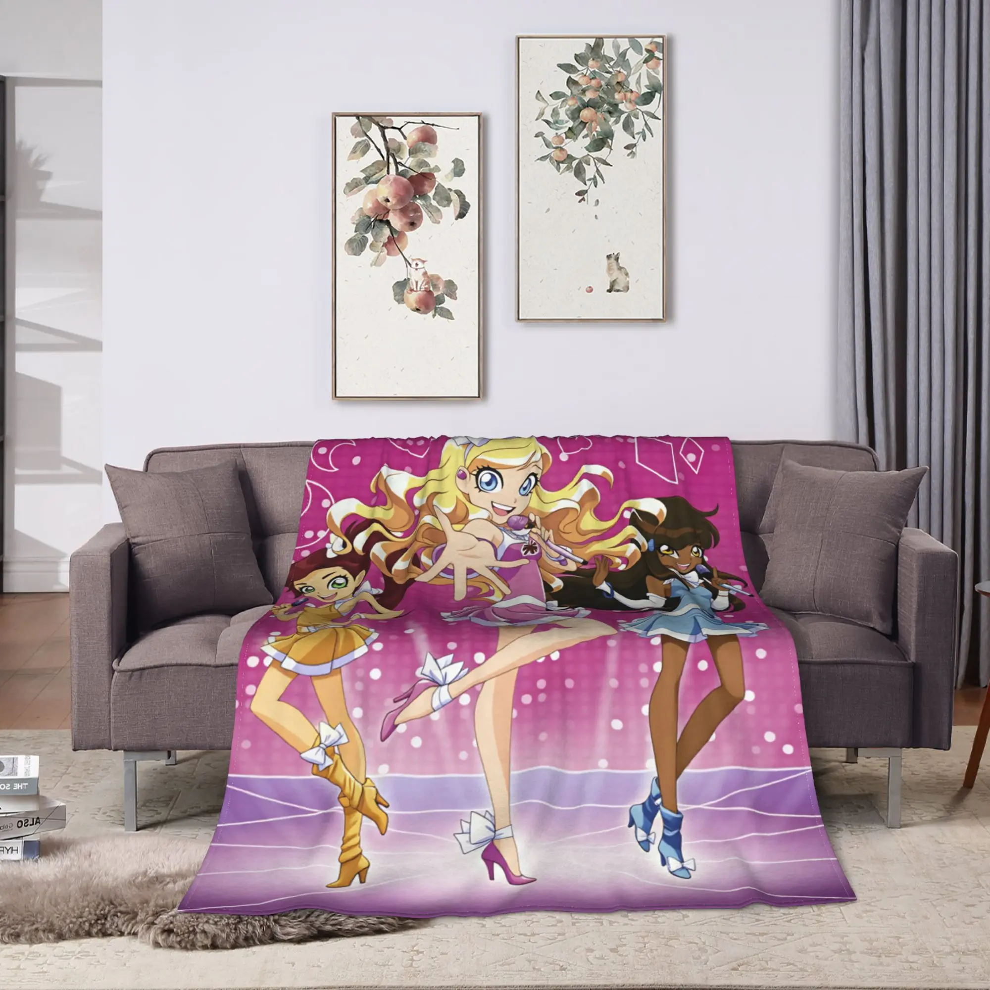 L-lolir-Rock Rock Anime Blanket Warm Soft  Throw Blanket Winter Adults Girls Bedroom Travel Car Bedspread