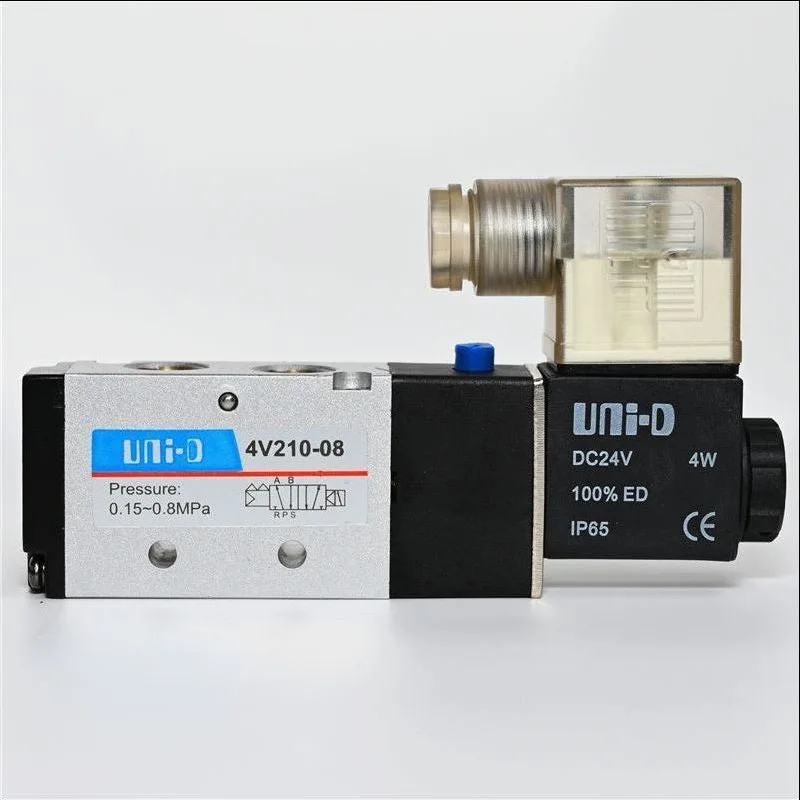 UNI-D 2-position 5-way pneumatic electromagnetic directional valve 4V210-08 220/24V 2-minute thread