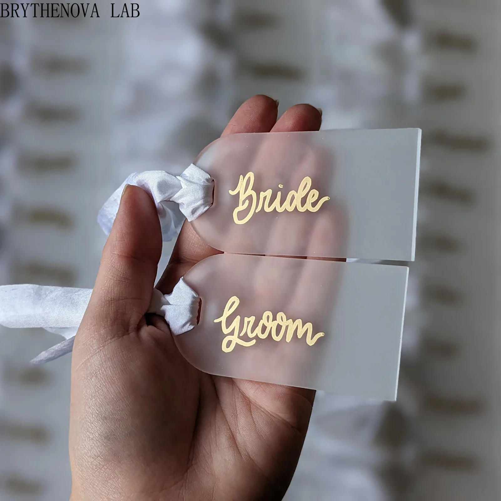 Frosted Acrylic Wedding Place Card Arch Name Tag Blank Name Plate Seating Sign Chart Table Setting Mark Place Banquet Party - view 5