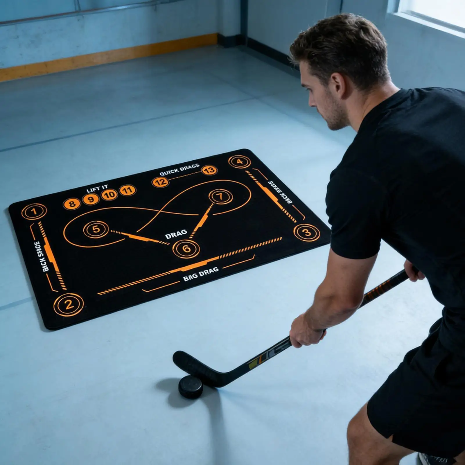 

Hockey Training Mat Indoor Outdoor Quiet Non-Slip Large Floor Protector Hockey Training Mat For All Ages Soccer Lovers Adults