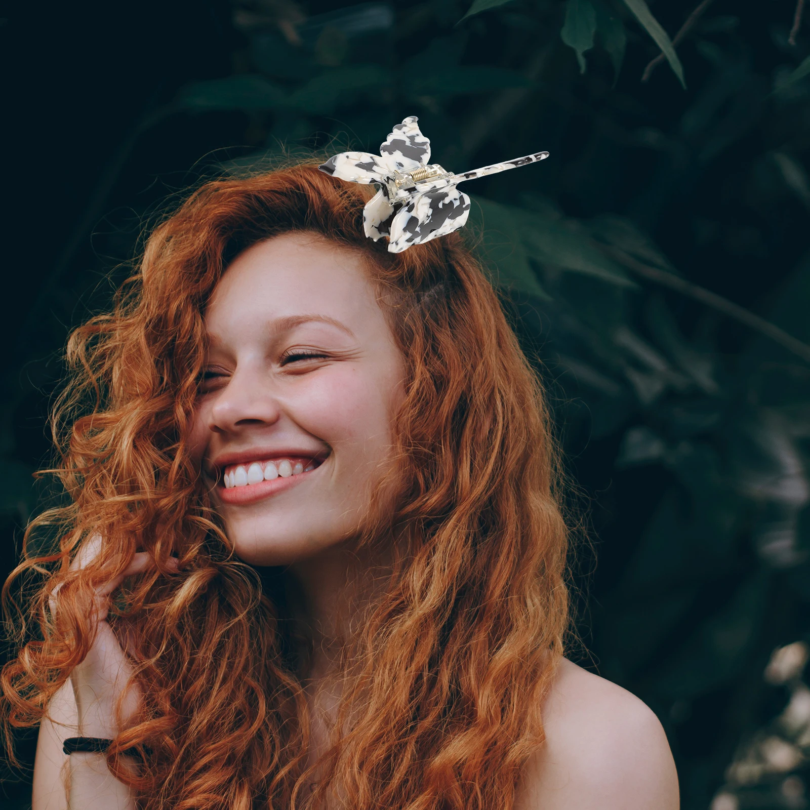 

Butterfly Hair Claw Clips Acetic Acid Black White Decorative Accessories Thick Hair Easy Grip Sweet Fashionable Look Hairpins