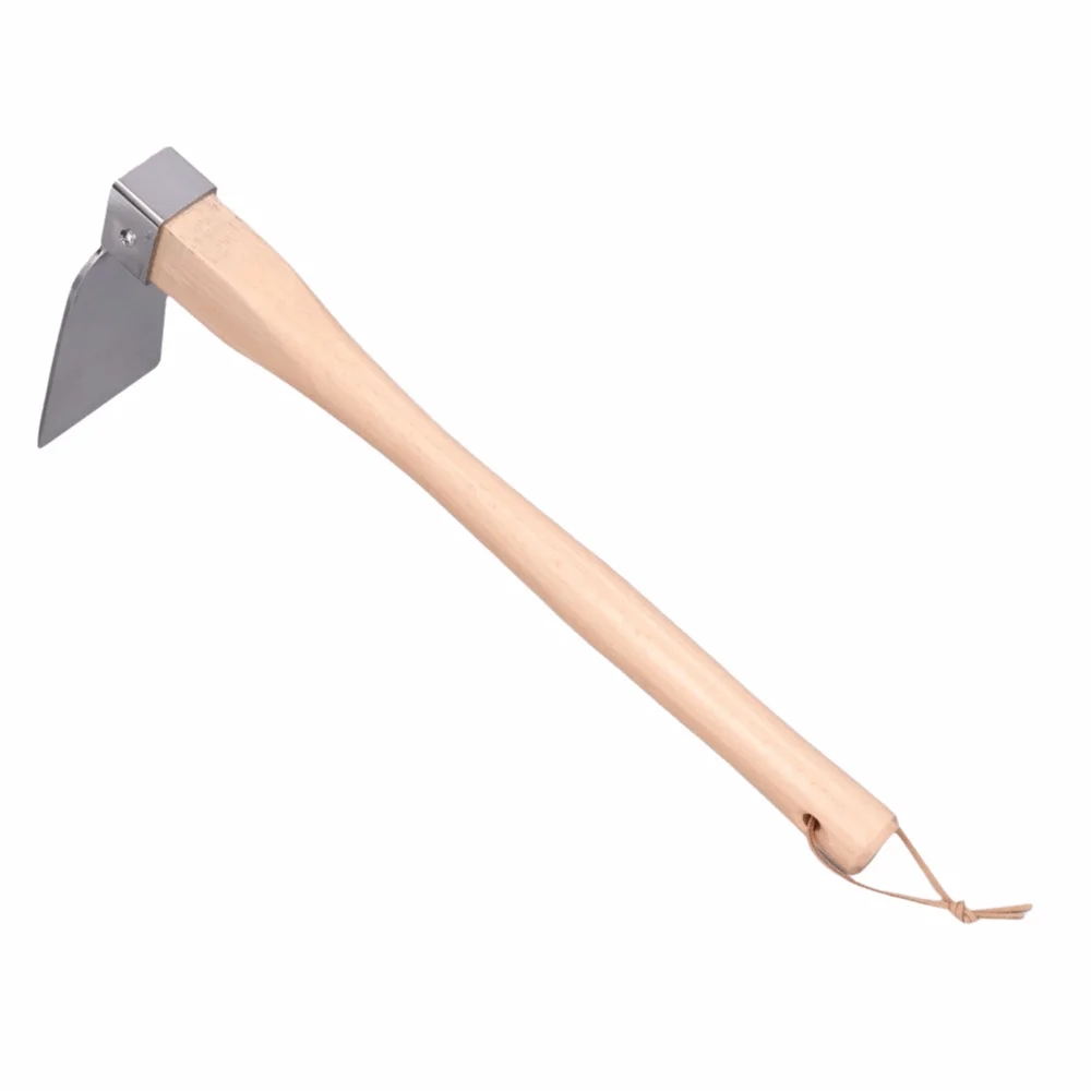 Durable Stainless Steel Grubbing Hoe Detachable Wooden Handle Mini Grub Hoe Silver Forged Hoe
