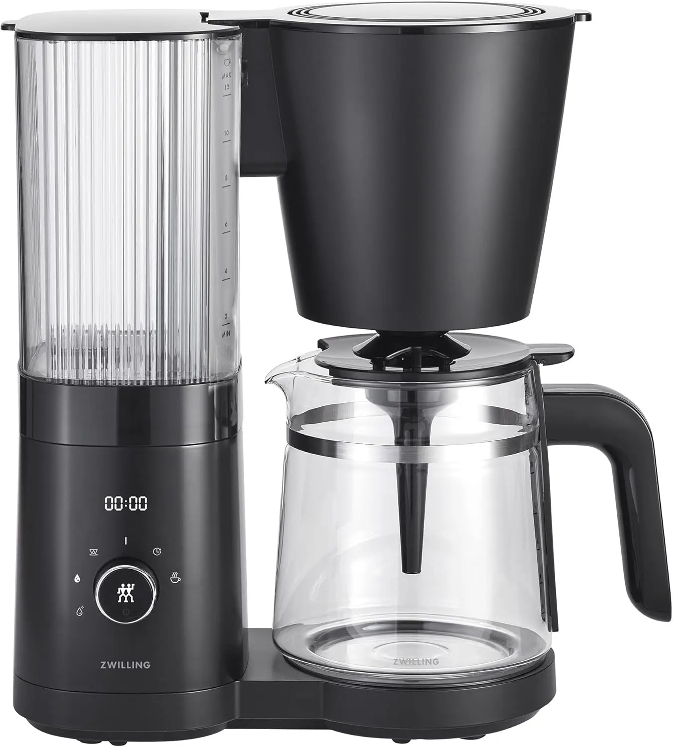 Enfinigy Glass Drip Coffee Maker 12 Cup, Awarded the SCA Golden Cup Standard, Black