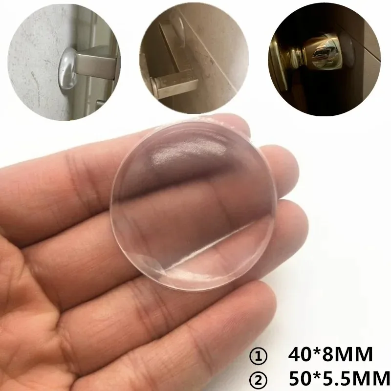 

6 Pack Clear Soft Silicone Wall Protectors Self-Adhesive Door Knob Bumper Protector Plug Anti-Slip Round Door Stop Muffler