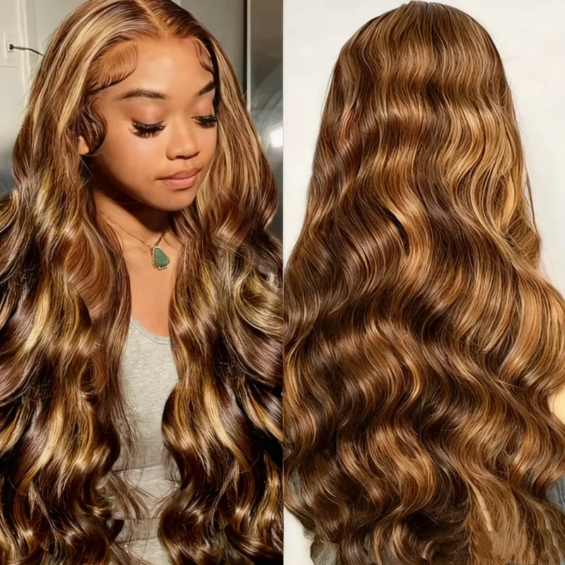 

Парик с волнистыми локонами 13x4 Highlight Lace Front, 36 дюймов, парик с фронтальной шнуровкой 13x6, из натуральных волос, предварительно выщипанный, блонд, цветные парики из натуральных волос