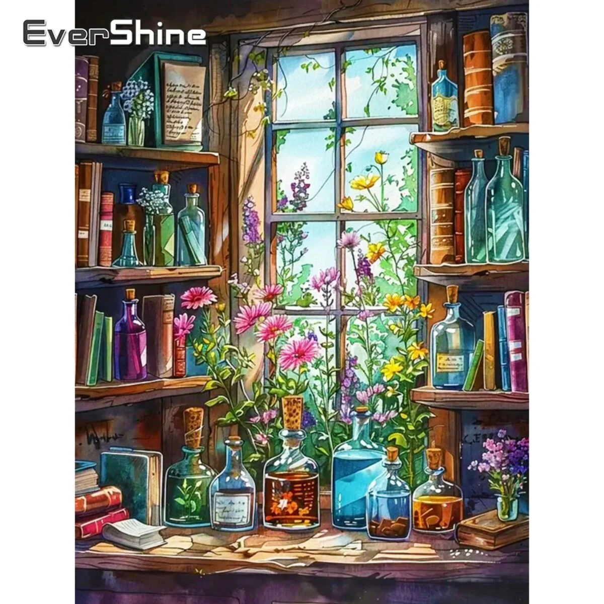 

Evershine Diamond Painting Window Landscape New Collection 2025 Diamond Mosaic Flower Scenery Bottle Home Gift