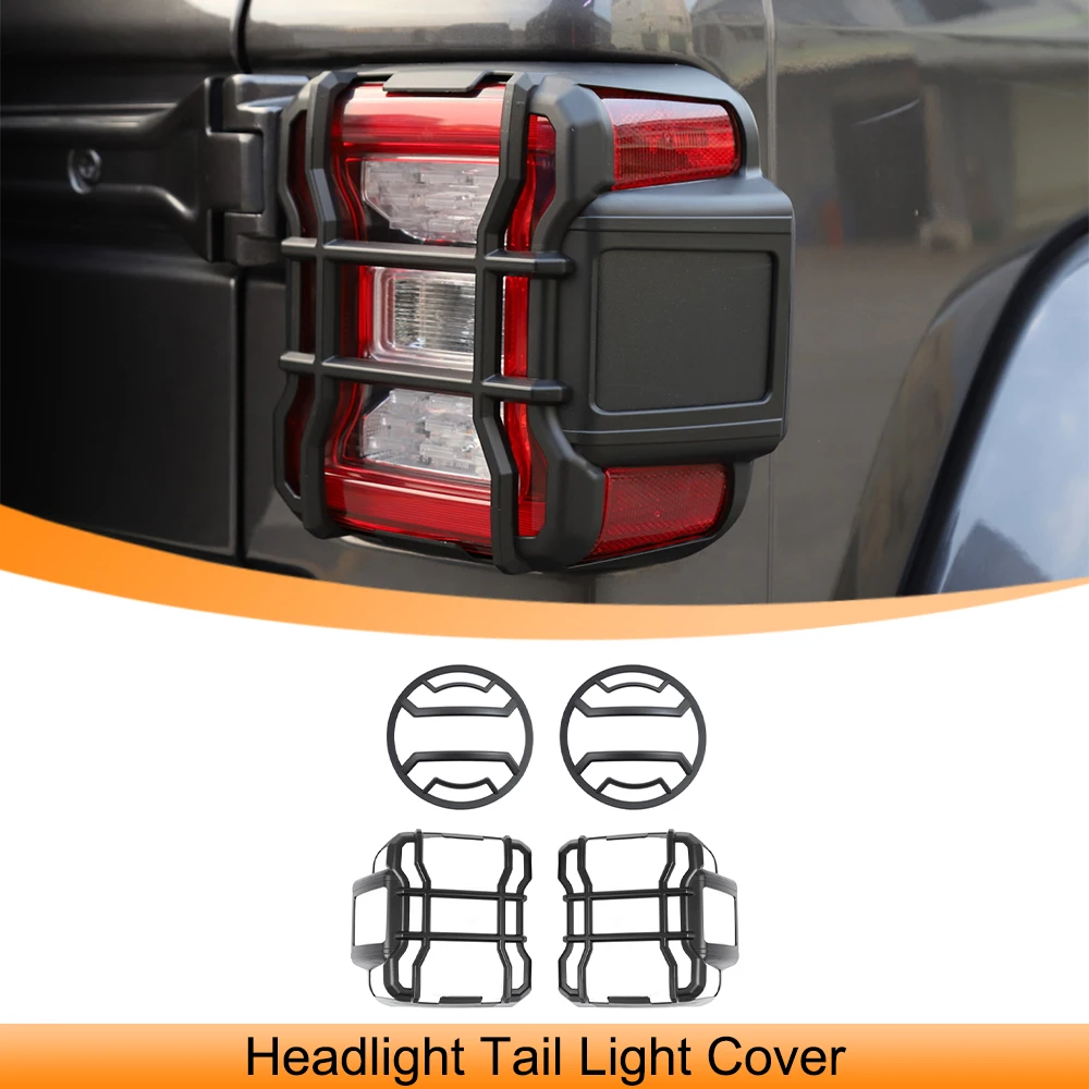 

Headlight Tail Light Decoration Cover Trim for Jeep Wrangler JL 2018-2023 (LED Light Source) Lamp Hoods Car Exterior Accessories