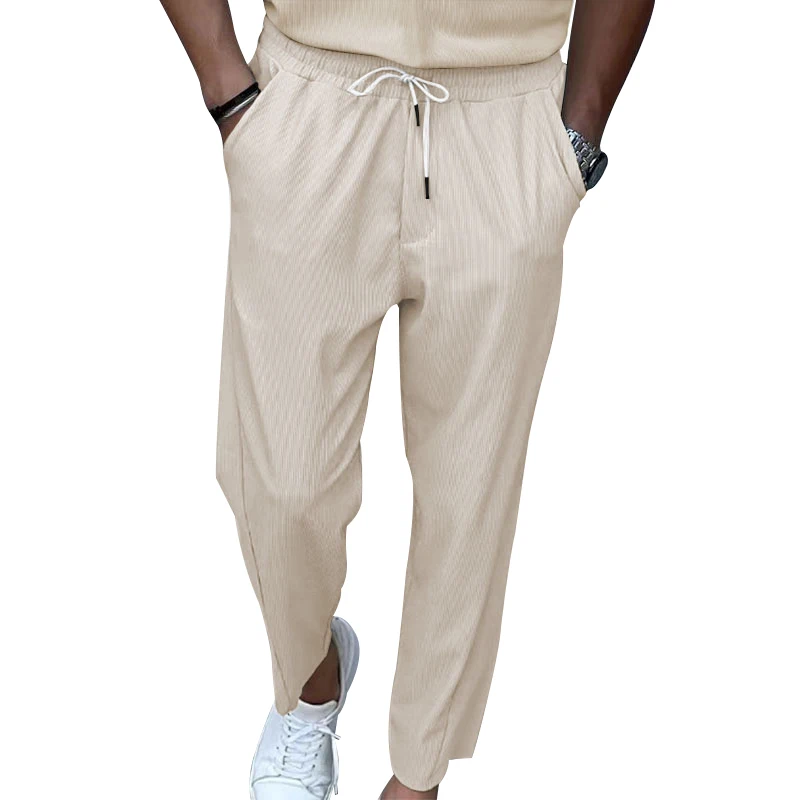 Cross-border men spring summer loose corduroy casual pants American long trousers men