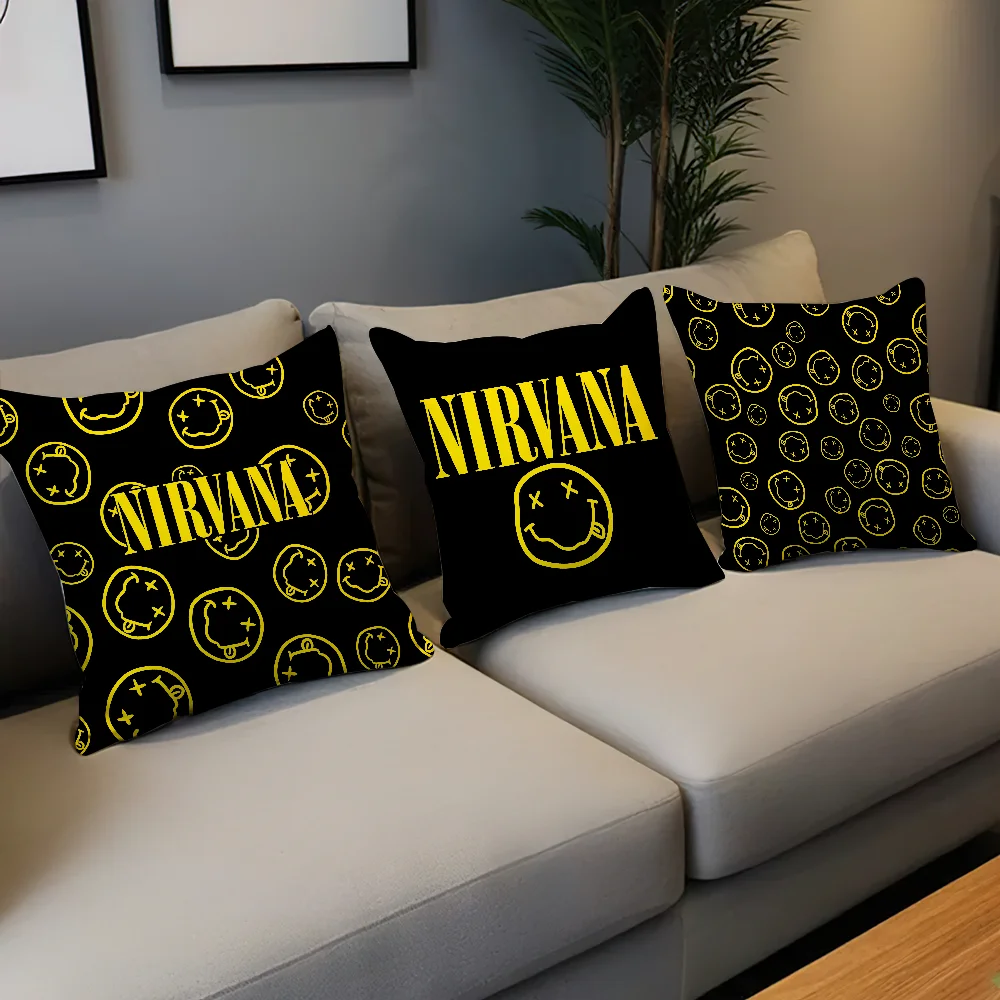 N-Nirvanas Pillow Case For Home Bedroom Room Decoration Living Room Sofa Cushion Band Cover Suitable