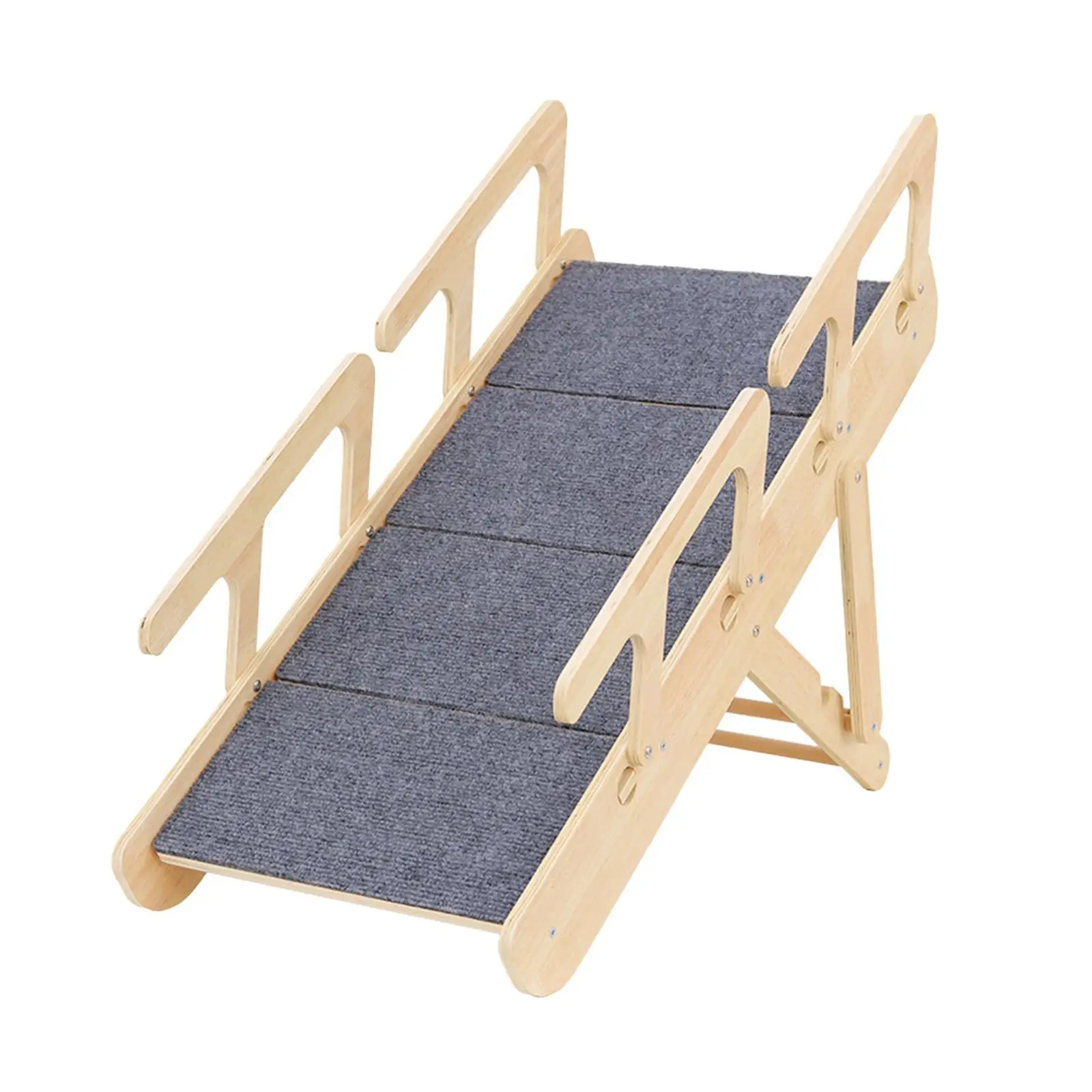 Wooden Pet Stair Stable Folding Carpeted,Foldable Dog Stair Pet Ramp,2 in 1 for Cars High Beds Couch for Small Medium Large Dogs