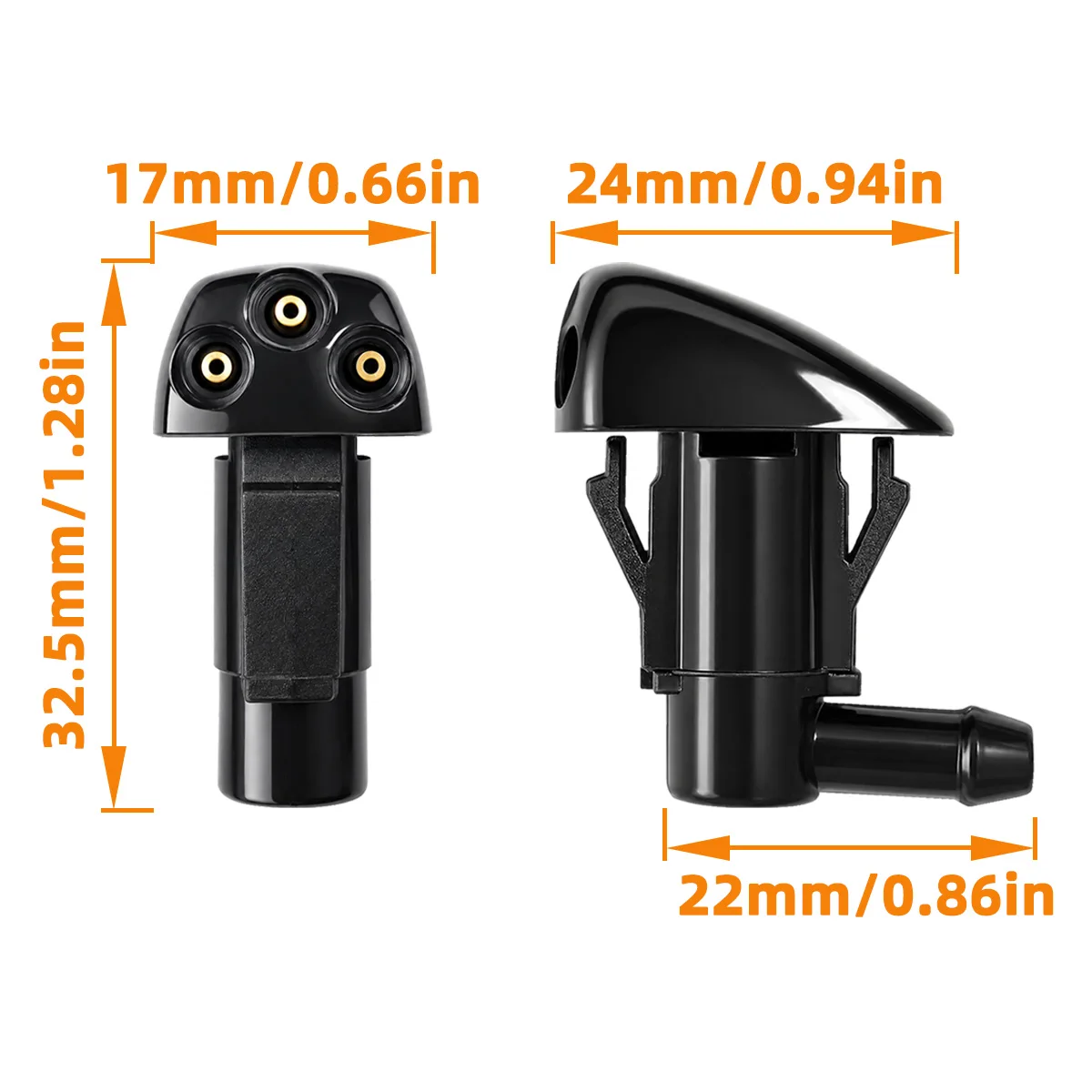 2 Stück Auto-Windschutzscheiben-Wasserdüse mit 3 Löchern, passend für Toyota Prius Corolla Highlander Hyundai Tucson KIA Sportage, 98630-2E500 – Detail 8
