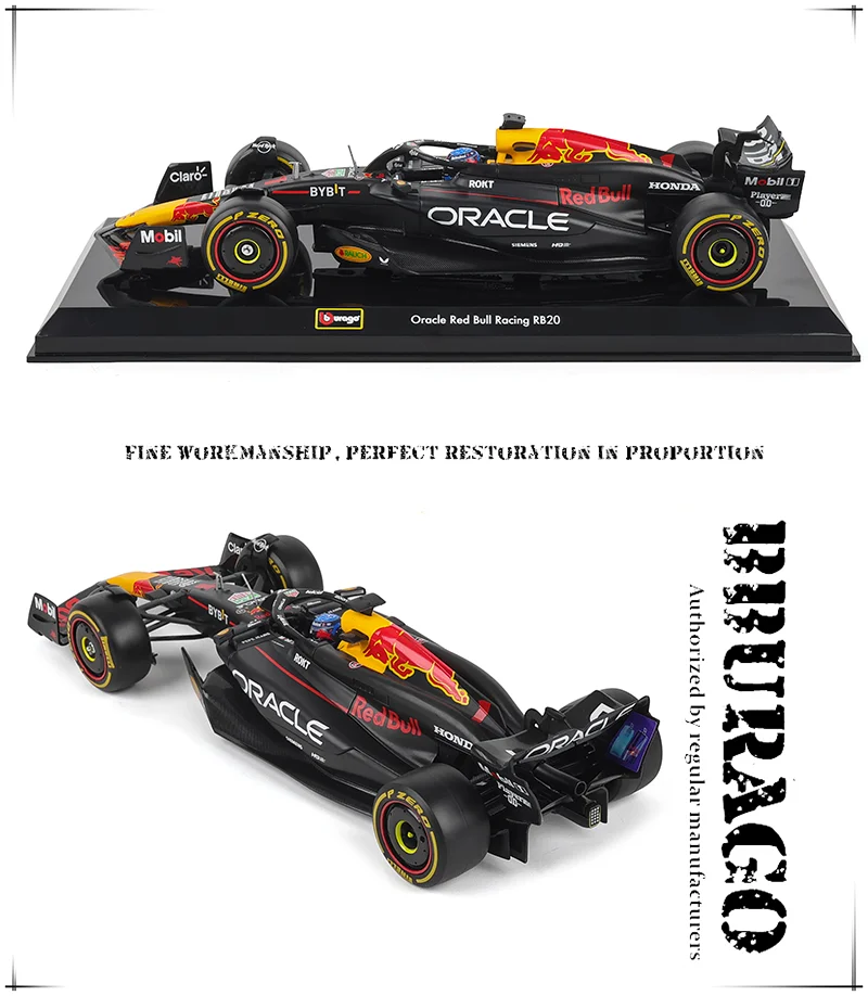Bburago 1:43 2024 F1 Legierungsautomodell Red Bull RB20 # Max Verstappen # 11 Sergio Perez – Detail 4