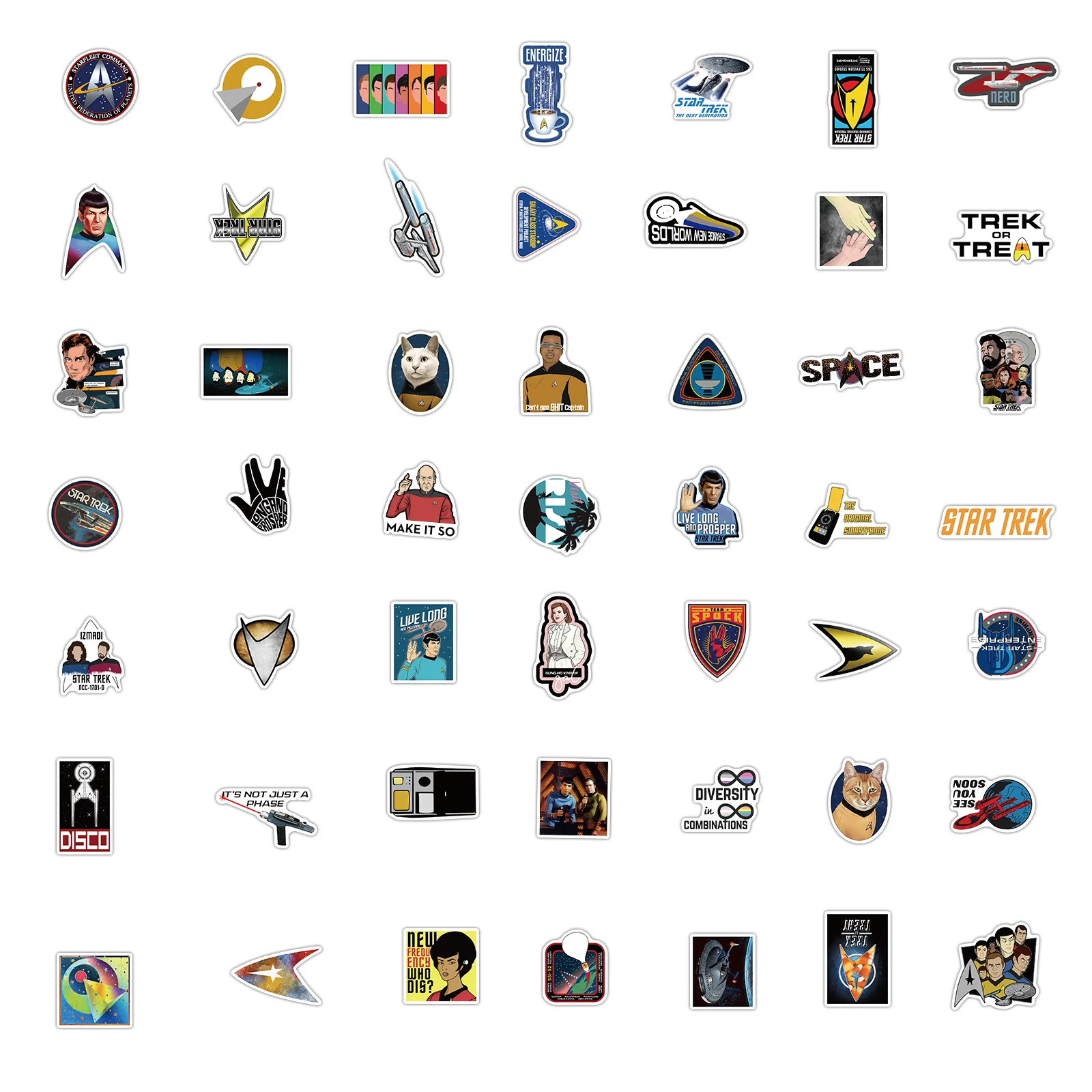 50PCS Movie Star Trek Graffiti Waterproof Sticker Suitcase Notebook Mobile Phone Refrigerator Skateboard WaterCup Stickers