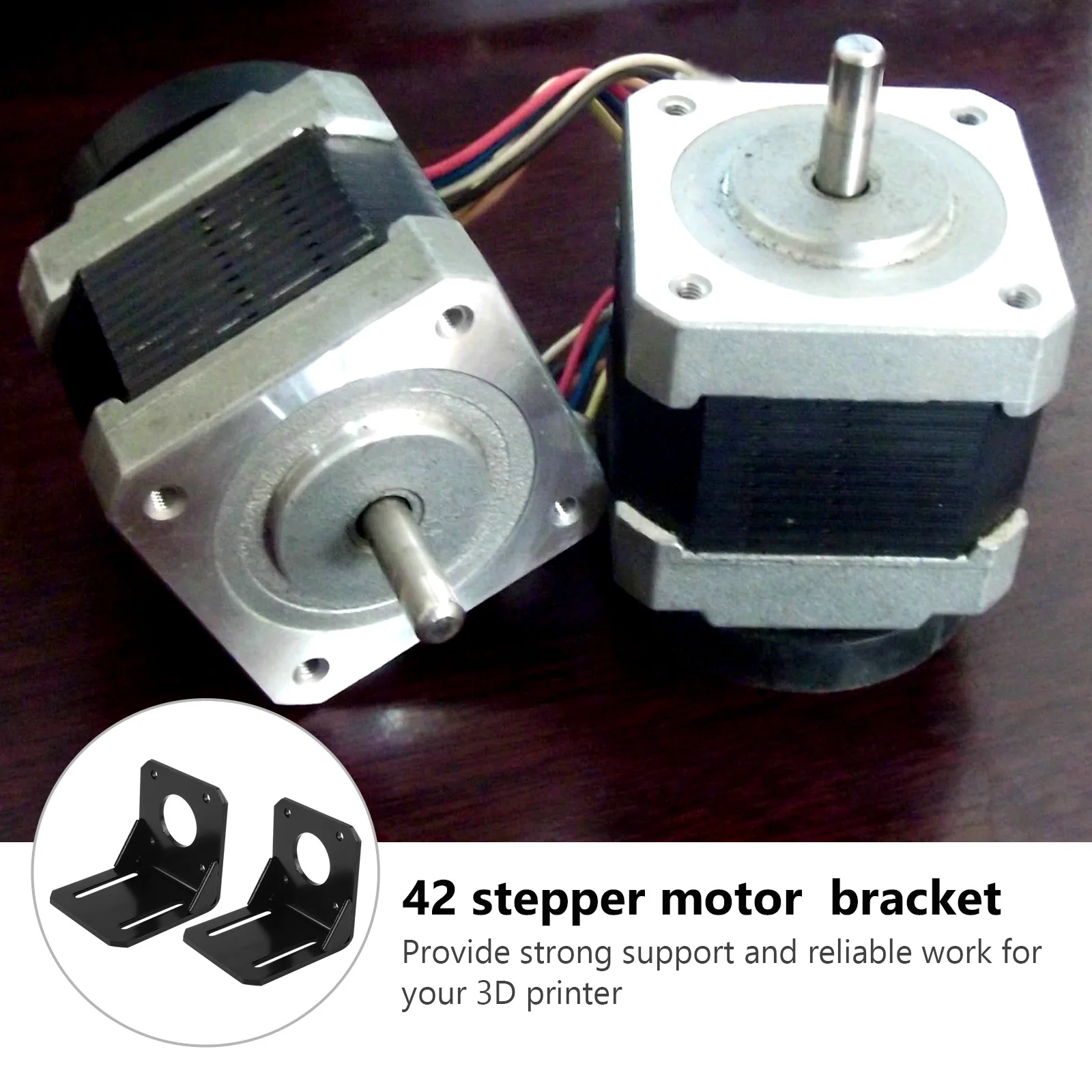 

2pcs Stepper Motor Mounting Bracket 3D Printer Accessories High Precision Durable Support For 42 Stepper Motors Black Long