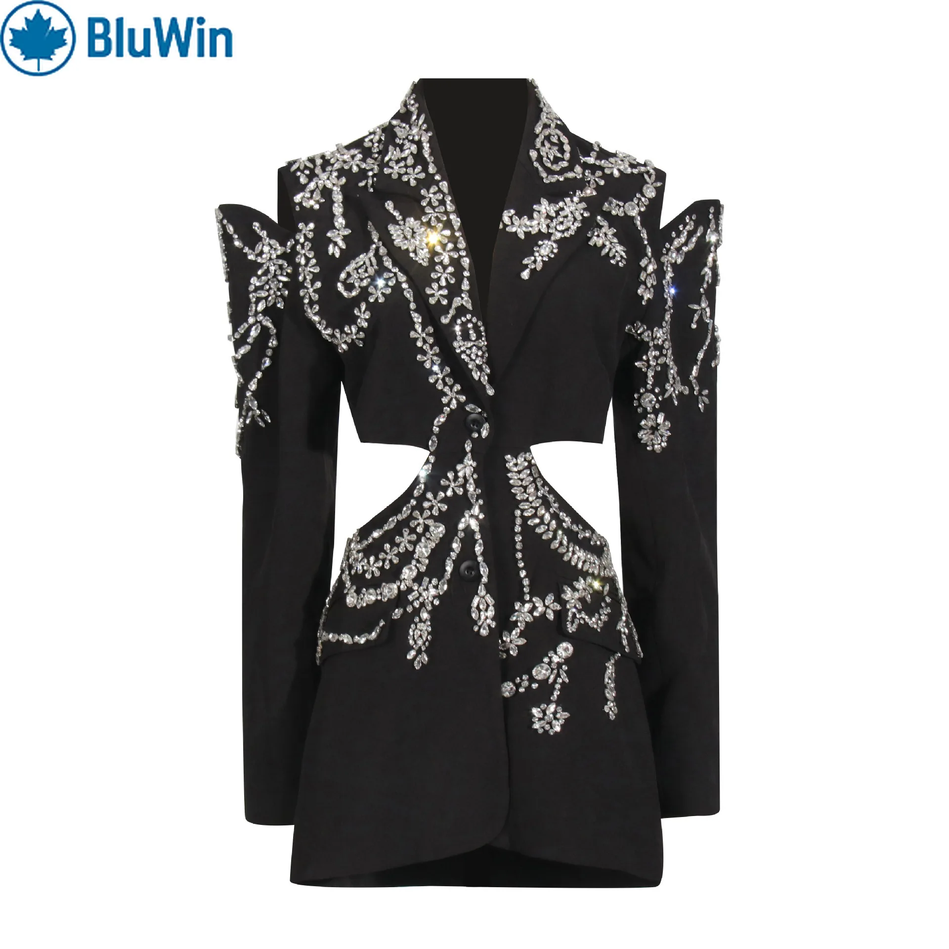 

URBANCHIC Роскошный женский пиджак с бисером, лето 202, элегантная короткая куртка, дизайнерское официальное офисное женское пальто