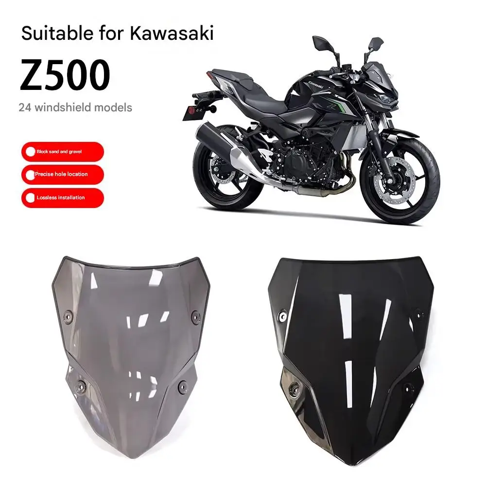 

For Kawasaki Z500 24-25 Heightened Enlarged Front Wind Screen Windshield Motorcycle Parts