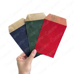 8x15cm 50pcs  Kraft Paper Bags with White Polka Dot Pattern - Perfect for Weddings, Parties, and Small Business Supplies