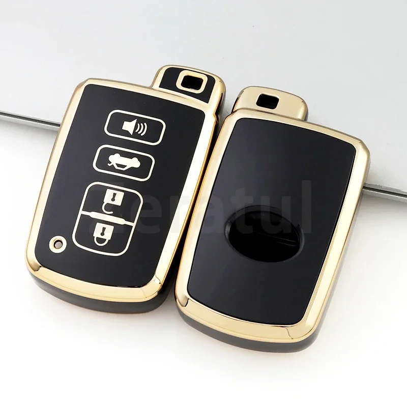 

Чехол для автомобильного ключа из ТПУ с 4 кнопками, брелок без ключа для Toyota Camry Corolla RAV4 Highlander Avalon 2015-2017, аксессуары