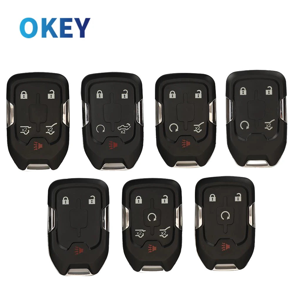 Okey Smart Keyless Fob Shell for Chevrolet Tahoe Silverado Suburban Tahoe GMC Sierra Acadia Terrain YUKON Remote Key Case