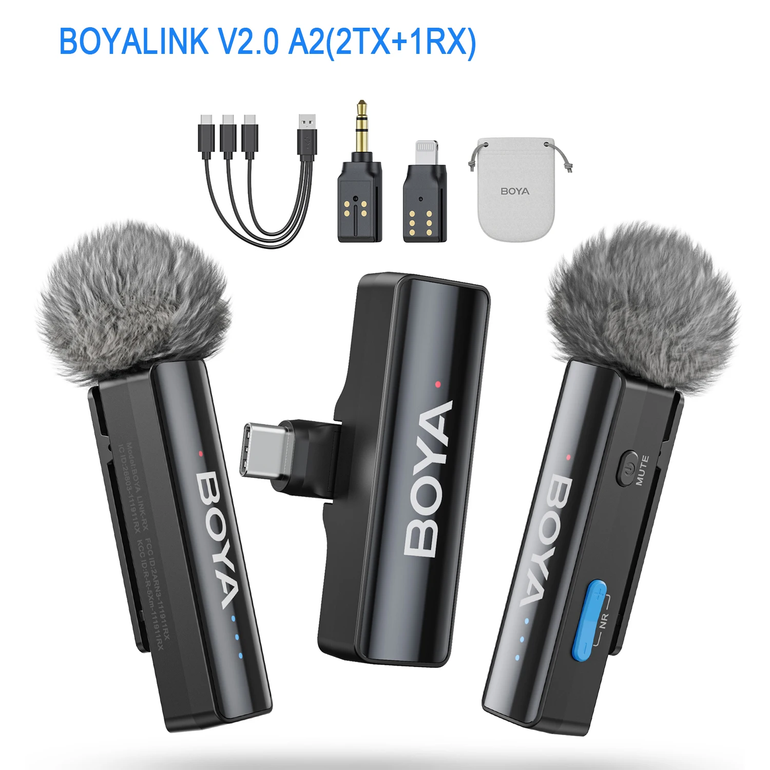 BOYA BOYALINK A Wireless Lavalier Microphone for iPhone iPad Android Phones Type C DSLR Camera Youtube Live Streaming Recording