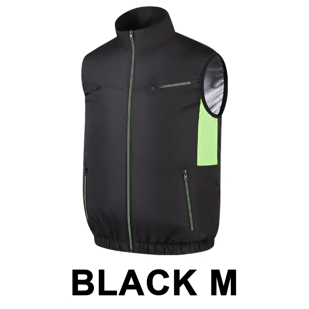 Colete de refrigeração ventilador de gelo colete resistente ao calor sem mangas workwear respirável wearable ventilador de refrigeração colete para o verão acampamento pesca