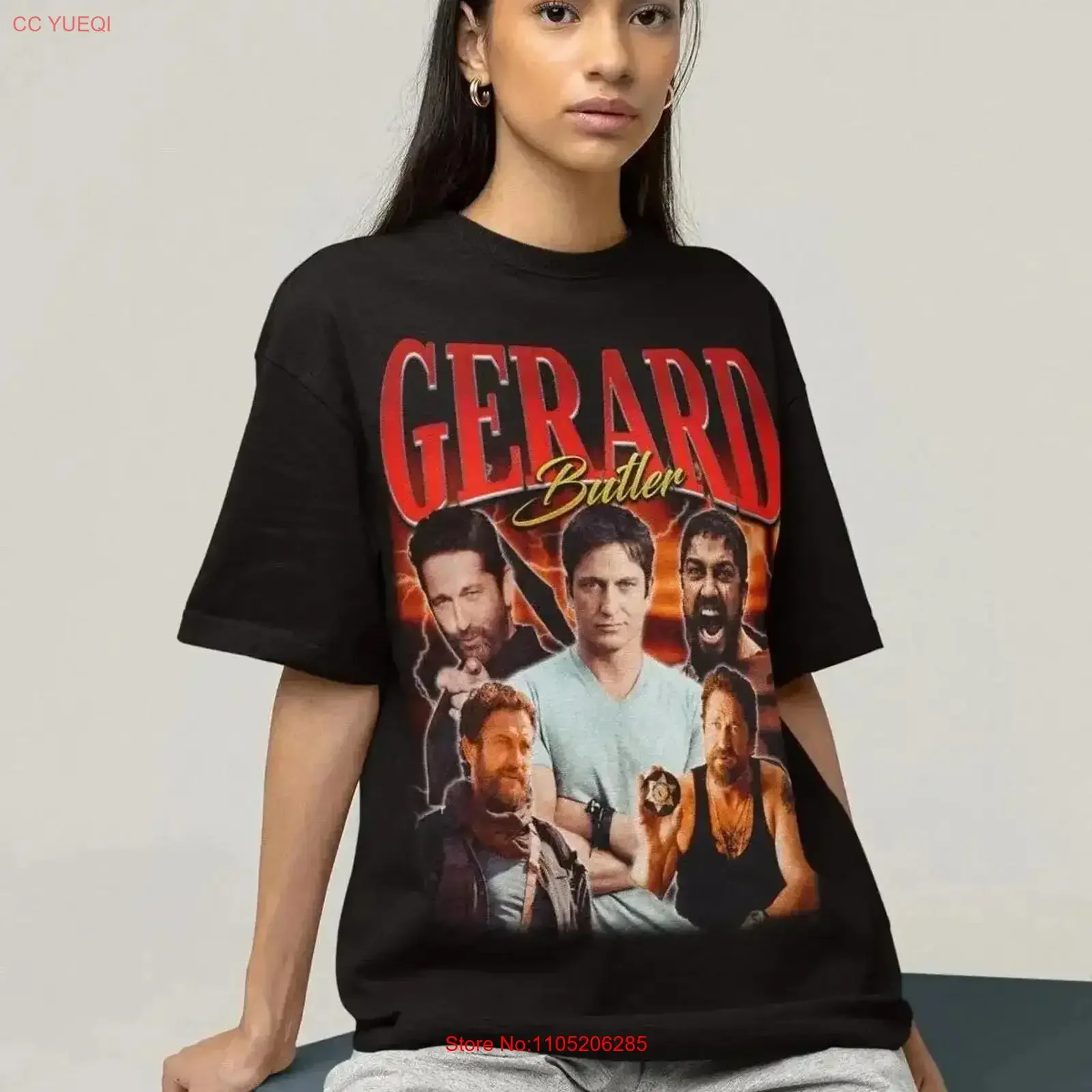 Gerard Butler T Shirt vintage Washed designer clothes Stretched Soft Versatile homme Slightly Comfortable Breathable Stylish