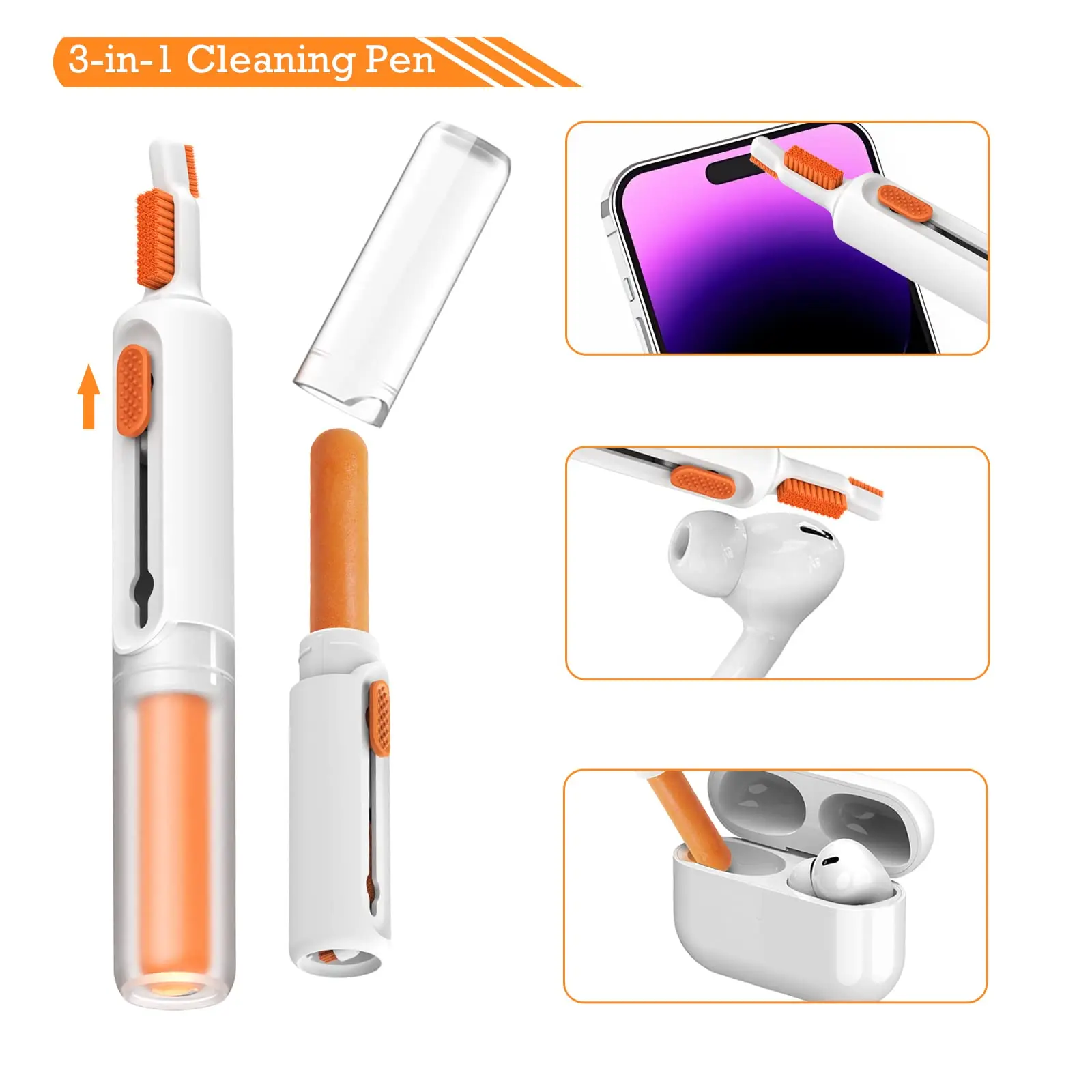8-in-1 Keyboard Cleaner Brush Kit with Phone Holder Earphone Cleaning Pen For Headset iPad Phone Cleaning Tool Keycap Puller Kit