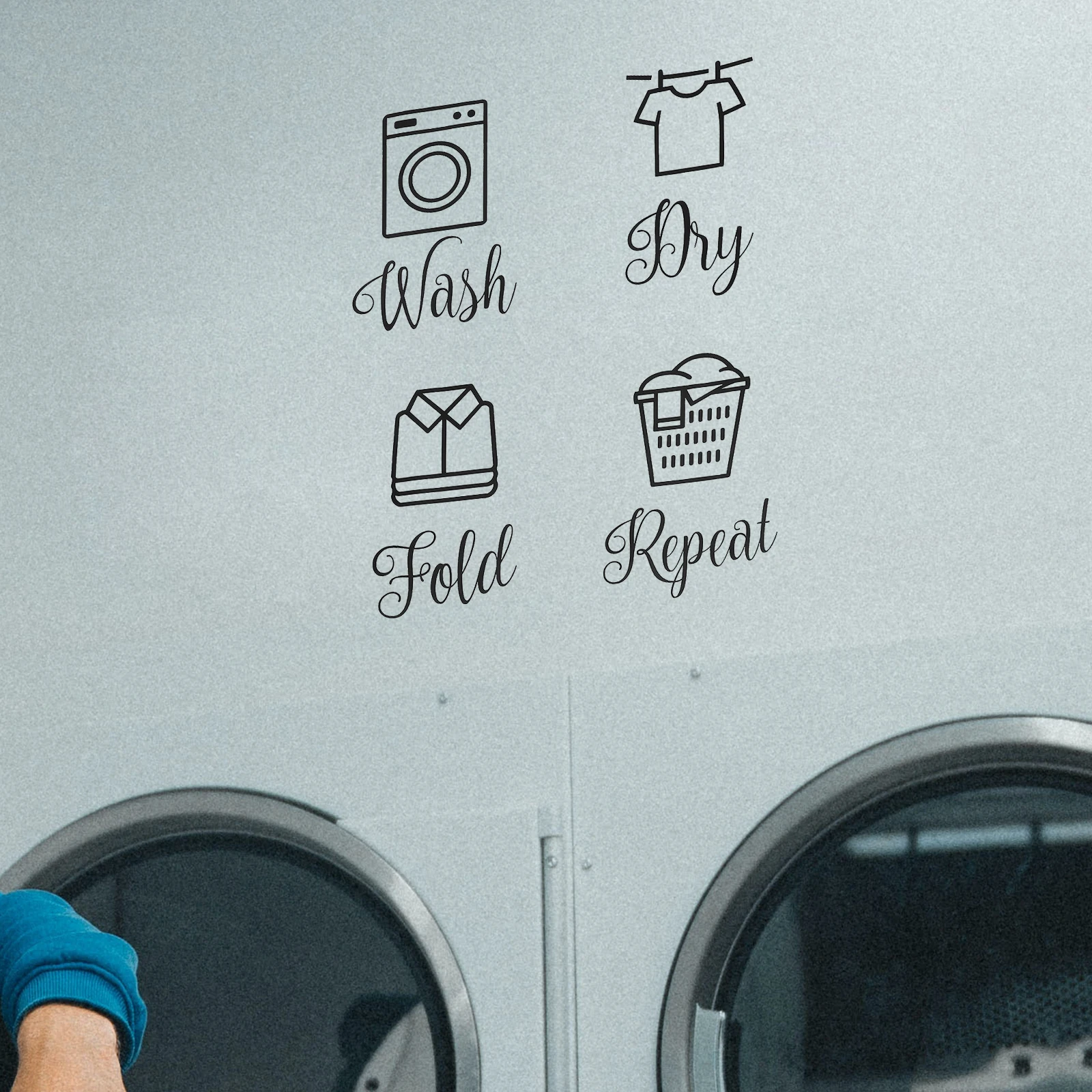 

Laundry Room Sign Decor Black Repeat Wall Stickers Home Decor Rustic Farmhouse Style Laundry Decorations