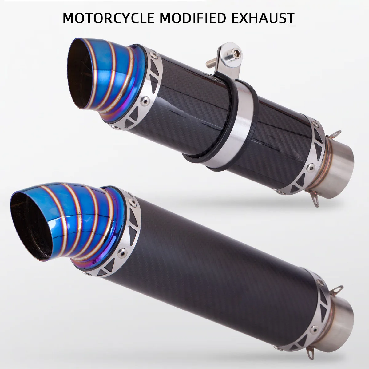 

51/53mm Universal Carbon Fiber Motorcycle sc Exhaust Muffler Pipe For NINJA250-650 Z800-1000 R1 DUKE390 S1000RR GSXR6 ETC Modify