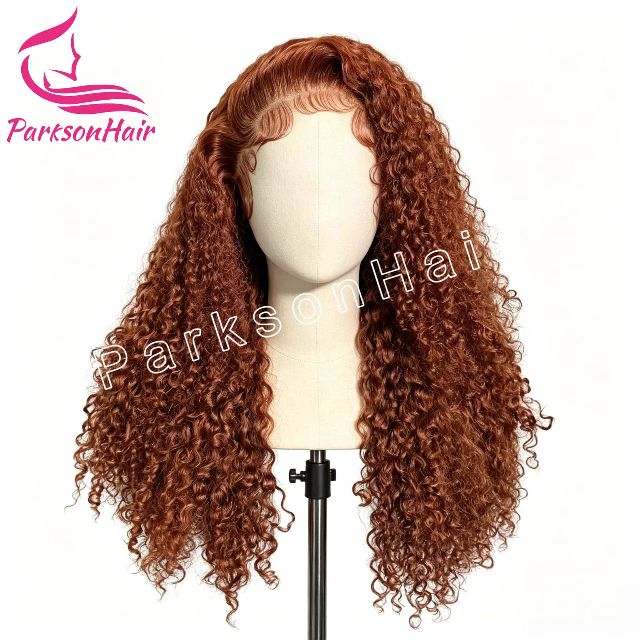 13*6 Honey Brown Lace Frontal Wigs Curly Human Hair Wig Pre Plucked Spiral Curly Brown Colored 13*4 Lace Front Wig For Women