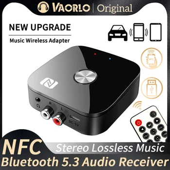 מקלט אודיו NFC Bluetooth 5.3 3.5mm AUX R/L RCA סטריאו ללא אובדן HIFI מוזיקה אלחוטי מתאם USB U-Disk לשליטה מרחוק