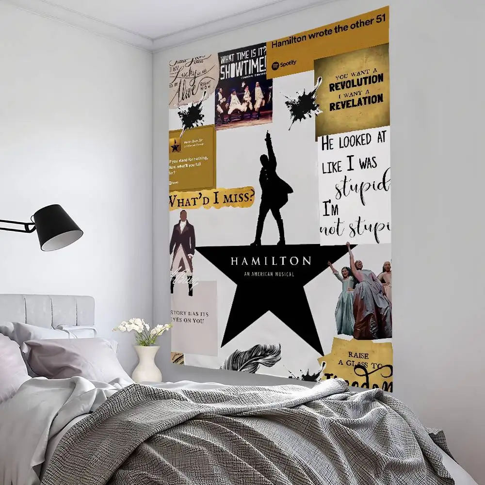 American Musical H-Hamilton Tapestry Bedroom Living Bar Garden Outdoor Microfiber festival Decoration Background Art Banner
