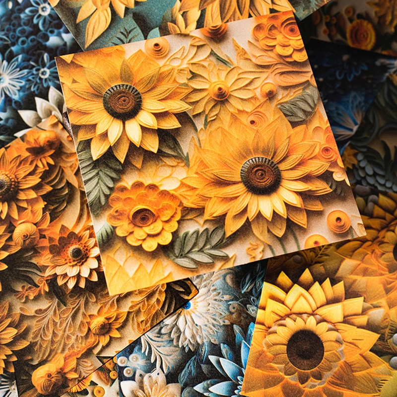 

30-Sheet Retro Simulated 3D Journal Collage Background Decoration Paper, Vintage Pattern & Layered Texture