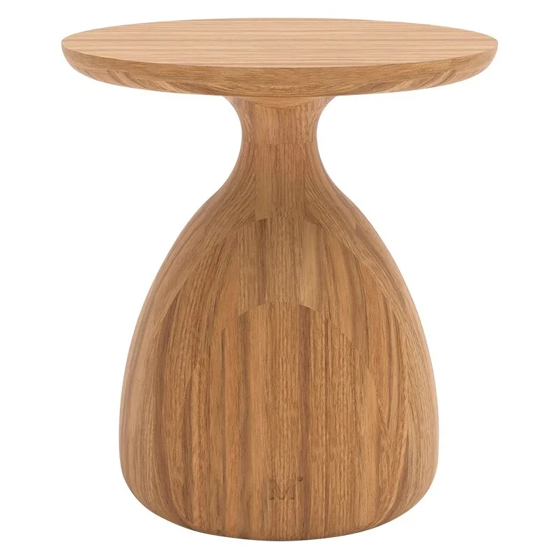 Outdoor solid wood edge few round corner few balcony small coffee table