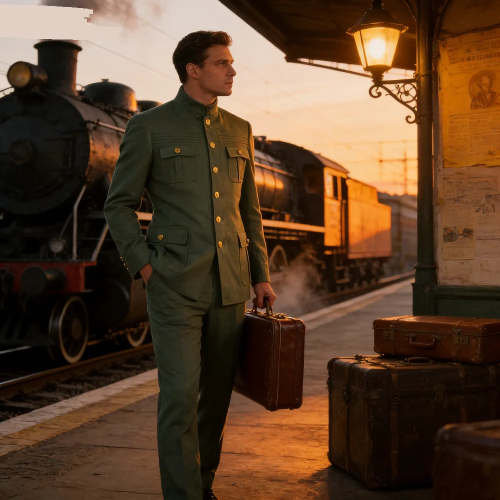 

Casual Three-Piece Suit for Men, Breasted Jaqueta, Trabalho, Blazer, Masculina, Moda Masculine, 2 Piece Set