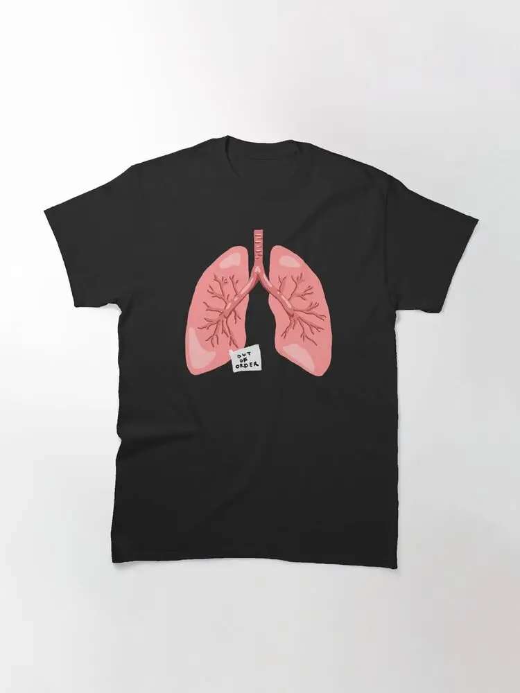 NWT Out Of Order  Lungs Reminder to Maintain Health Unisex T-Shirt  High Quality 100%Cotton Short Sleeve