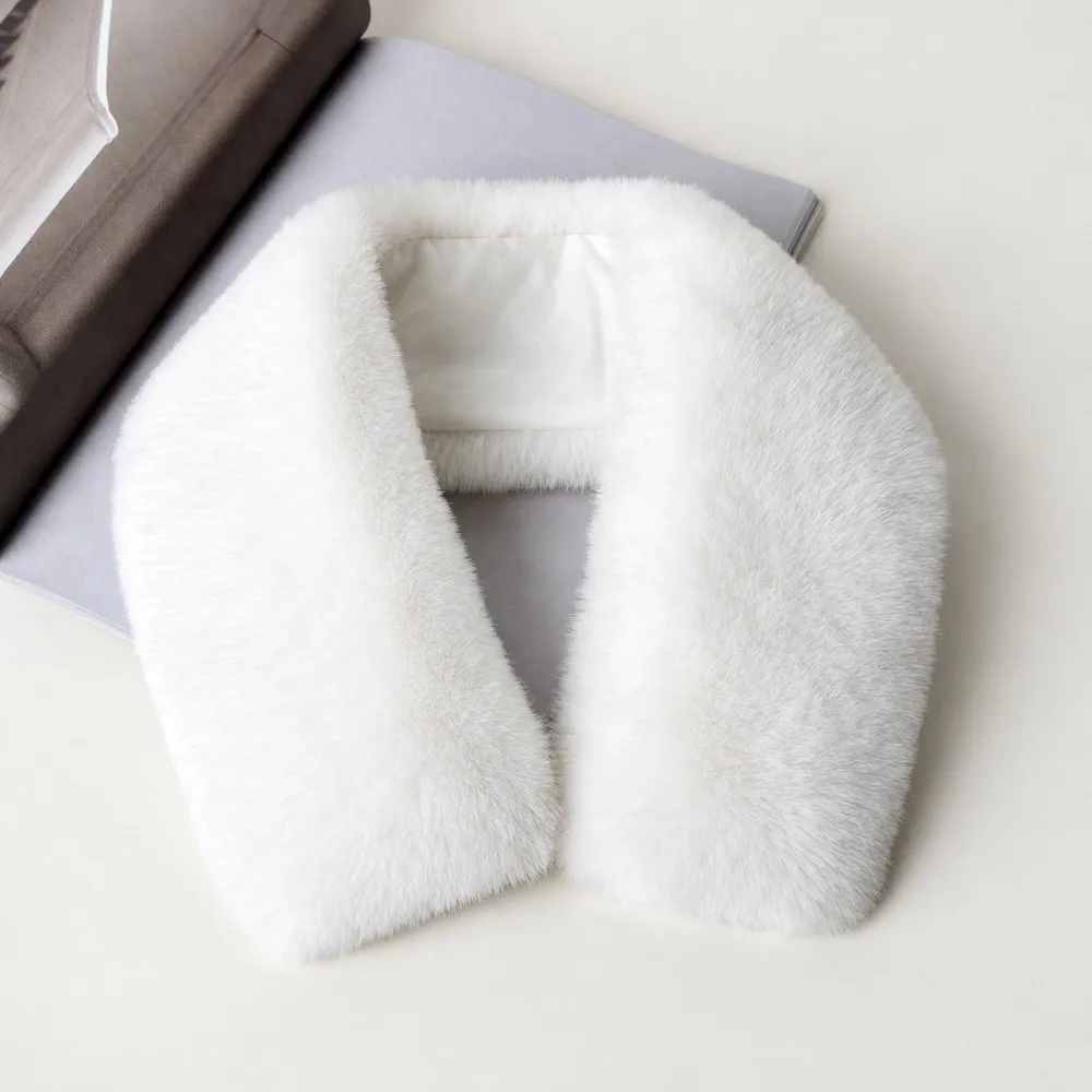 DIY Accessories Faux Fur Fake Collar Thick Concealed Buckle Fur Collar Scarf Easy To Wear Neck Warmer Fur Collar Shawl